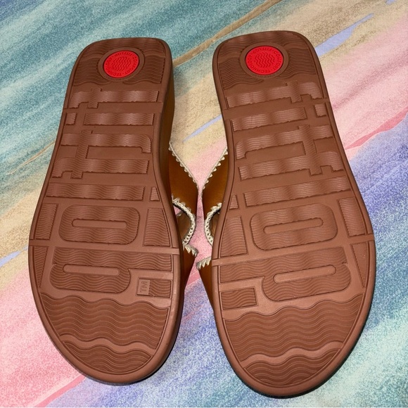 FitFlop Leather Stitch Crochet Mode Slip On Sandals women’s size 10 - Picture 9 of 9